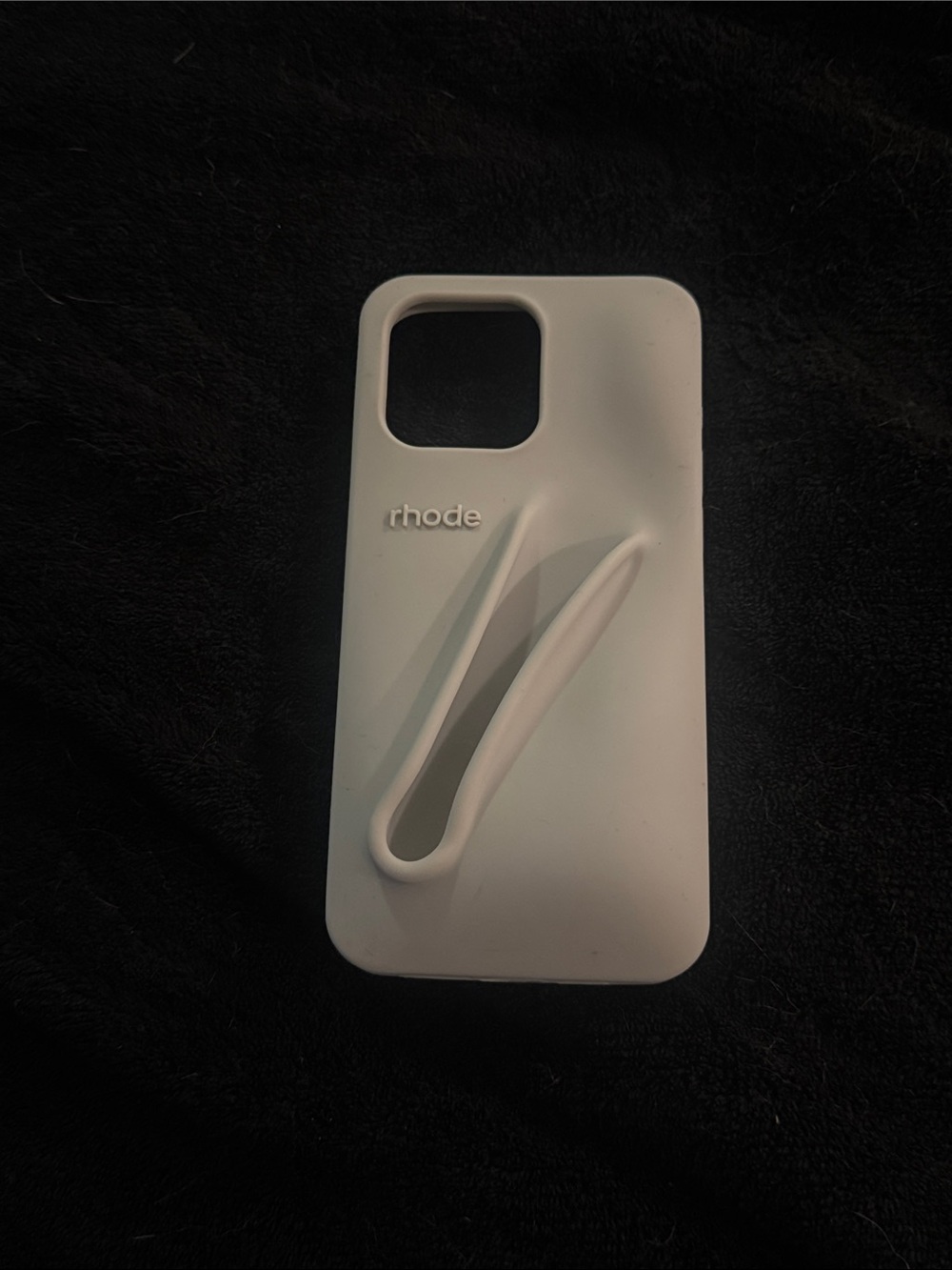 RHODE White Silicone Phone Case with Lip Gloss iPhone 15 Pro Max